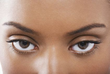 close-up of a woman's forehead